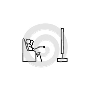 watch TV outline icon. Element of lazy person icon for mobile concept and web apps. Thin line icon watch TV can be used for web an