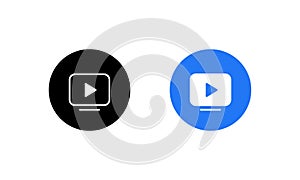 Watch Video Button Icon Vector of Social Media