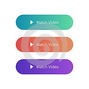 Watch video vector buttons