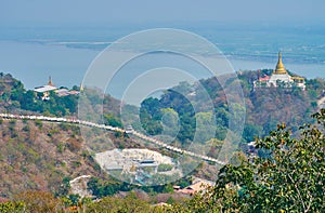 Watch the wide Ayeyarwady river from Sagaing Hill