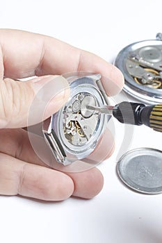 The watch workshop. Repair of old watches.