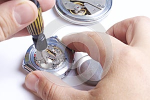 The watch workshop. Repair of old watches.