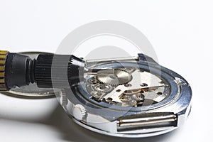 The watch workshop. Repair of old watches. photo