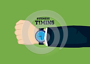 Watch on Wrist Business Timing Concept Vector Illustration