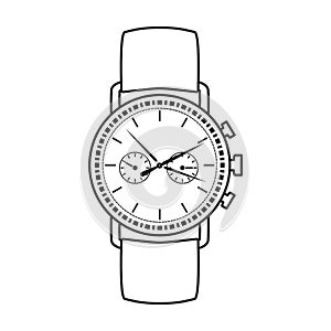 Watch wrist vector icon.Outline vector icon isolated on white background watch wrist.