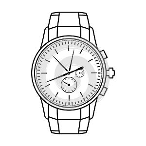 Watch wrist vector icon.Outline vector icon isolated on white background watch wrist.