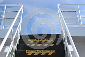 Watch your Step sign on outside stairs