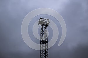 Watcher tower against gray sky