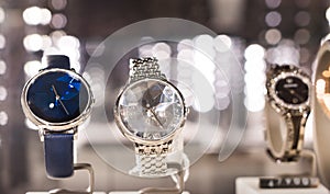 Watches in a luxury store