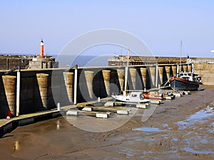 Watchet Harbour low tide