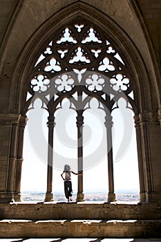 Watching Lleida city from cathedral