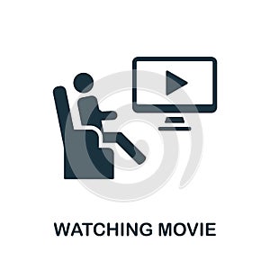 Watching Movie icon. Monochrome sign from home rest collection. Creative Watching Movie icon illustration for web design