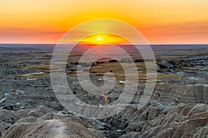 Watching Sunset at the Badlands South Dakota