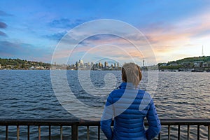 Watching Sunset Over Seattle Skyline