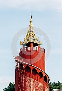 Watching tower inside Mandalay palace.