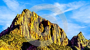 The Watchman peak at sunset in Zion National Park