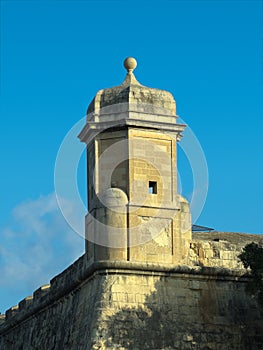 Watchtower Against Blue Sky in Valletta