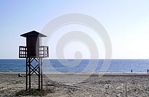 Watchtower of the beach watchers in the bay of CÃÂ¡diz capital, Andalusia. Spain. photo