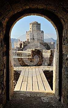 Watchtower of the castle at Methoni photo