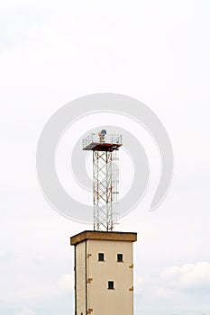 Watchtower with floodlight