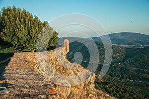 Watchtower made of bricks over cliff in Marvao