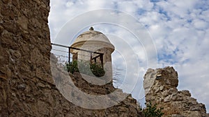 Watchtower with round dome on a stone wall