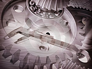 Watchwork wheels and ruler