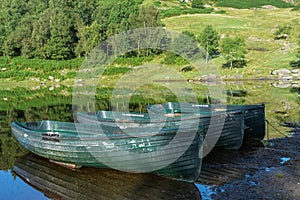 WATENDLATH, LAKE DISTRICT/ENGLAND - AUGUST 31 : Rowing boats moo