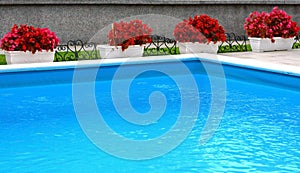 Water abstract background, Swimming pool rippled.