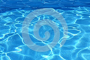 Water abstract background, Swimming pool rippled.