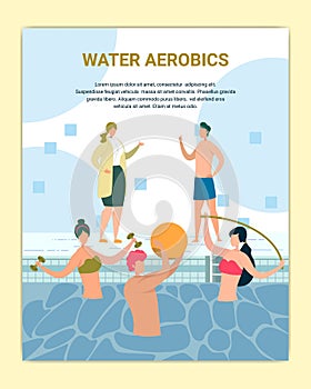 Water Aerobics Class in Swimming Pool Poster.