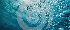 Water and air bubbles. Water or liquid theme background.