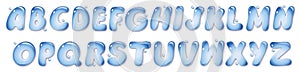Water font alphabet