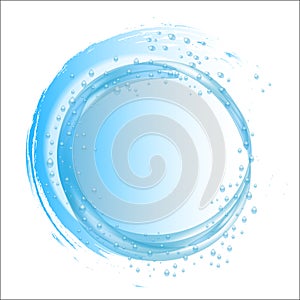 Water background splash circle. Circular symbol. Vector