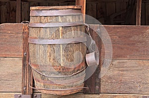 Water barrel on wagon