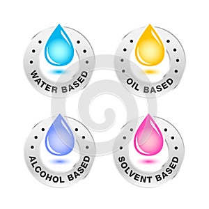 Water based product vector icon set photo