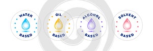 Water based product vector icon set photo