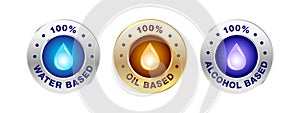 Water based product vector icon set photo