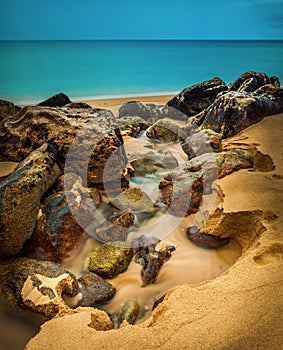 Water on a beach in New Zealand