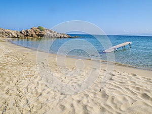 Water and beautiful sea view underwater, sea urchins. Natural living. Pelion peninsula. Pagasetic gulf. Platanias village. Greece.