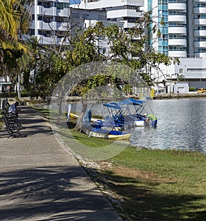 The water bikes on the little lake photo