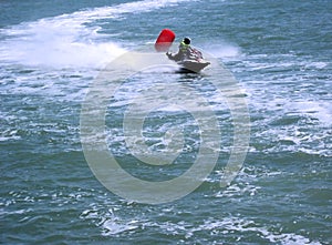 Water bikes racing photo