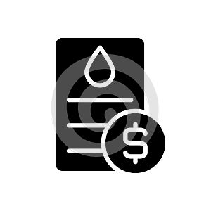 Water bill black glyph icon photo