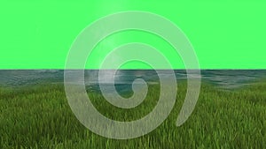 Water Blast Explosion on green screen