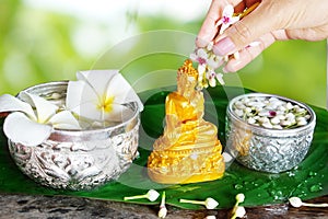 Water blessing ceremony for Songkran Festival or Thai New Year