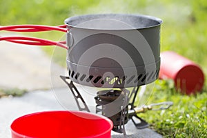 Water Boiling on Camp Stove