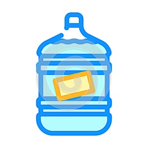 water bottle color icon vector illustration flat