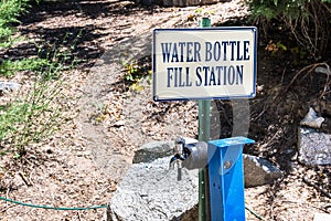 Water bottle fill station on top of Mt Wilson, Angeles National Forest, California