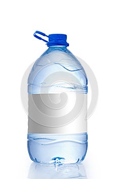 Water bottle Gallon with an empty Tag isolated on white background