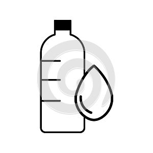 Water bottle icon. Drink element. Water drop. Sport concept. Healthy lifestyle. Vector illustration. Stock image.